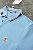 Мужское поло голубого цвета Moncler logo-patch