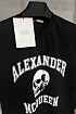 Мужская чёрная футболка Alexander McQueen Skull white logo-print