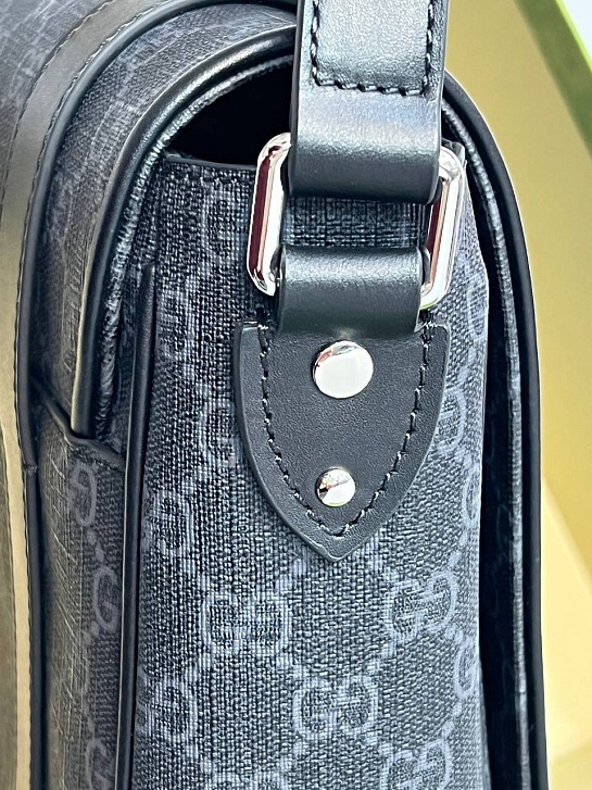 Кожаная сумка-мессенджер Gucci GG Premium 28x20x8 см - Black
