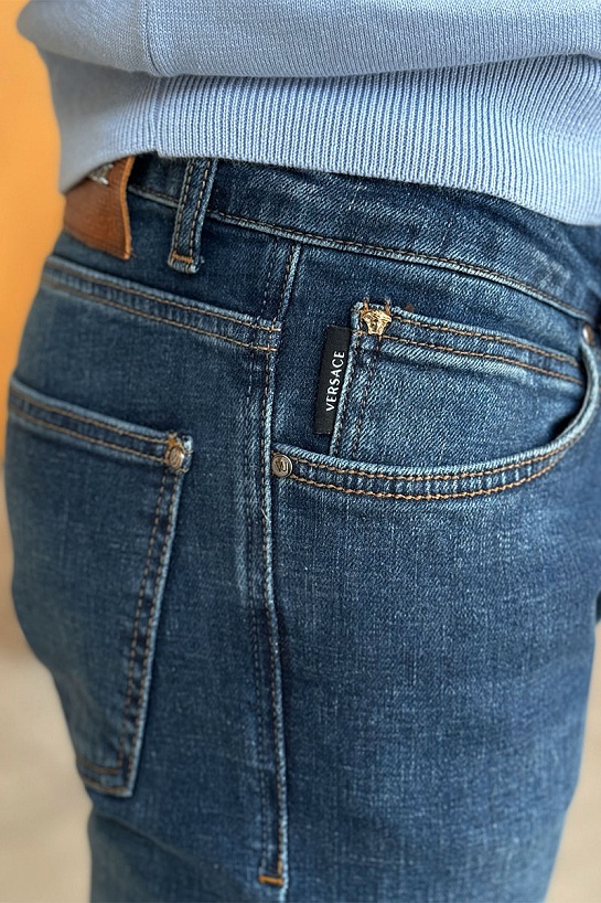 Мужские джинсы синего цвета Versace Jeans Couture