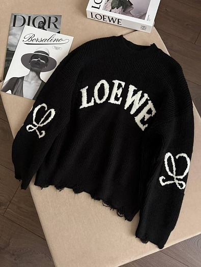 Женский шерстяной свитер Loewe premium - Black   