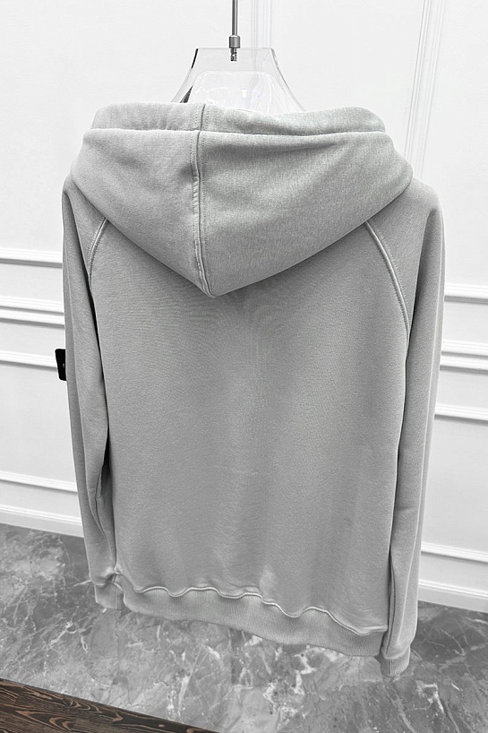 Серая кофта на молнии Stone Island compass-patch