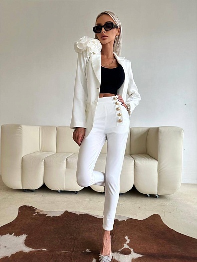Белые женские брюки Balmain   