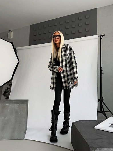 Женская рубашка в клетку Chrome Hearts premium   