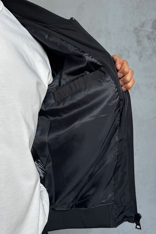 Мужской чёрный бомбер Palm Angels Miami logo-print