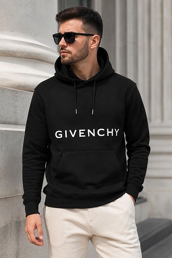 Мужское худи Givenchy logo-embroidered - Black   