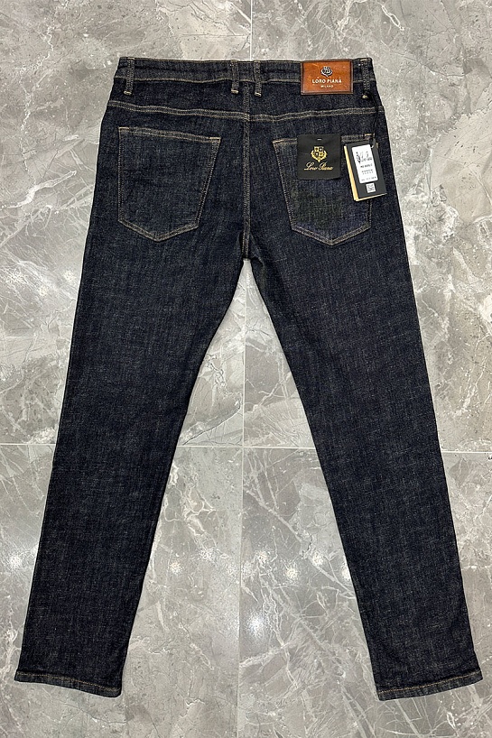 Джинсы тёмно-синего цвета Loro Piana regular fit