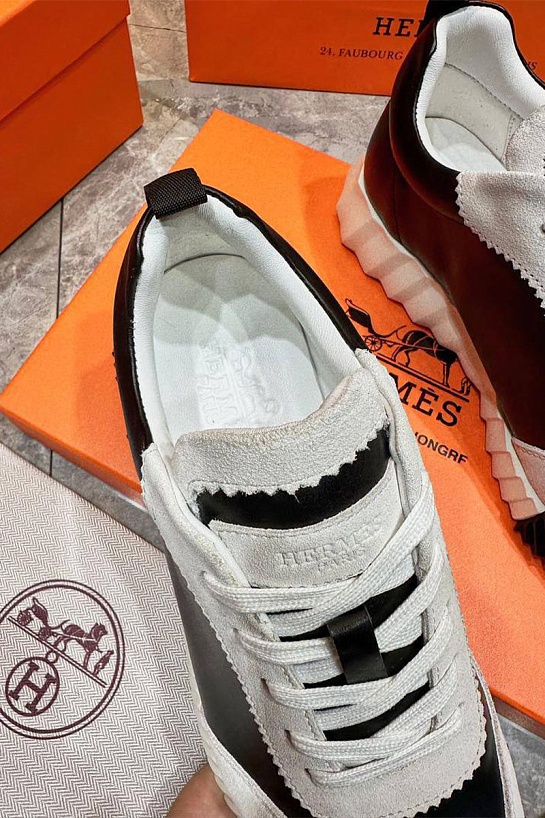 Мужские кроссовки Hermes Bouncing - White / Black