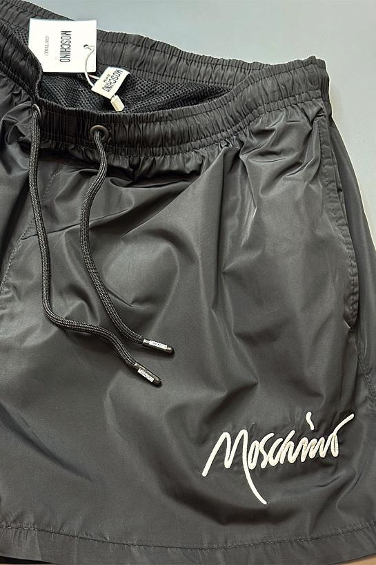 Чёрные шорты Moschino embroidered logo