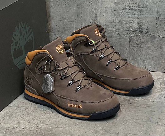 Мужские ботинки с мехом Timberland Euro Rock Hiker - Brown   
