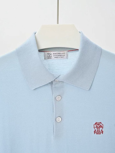 Мужское голубое поло Brunello Cucinelli premium   