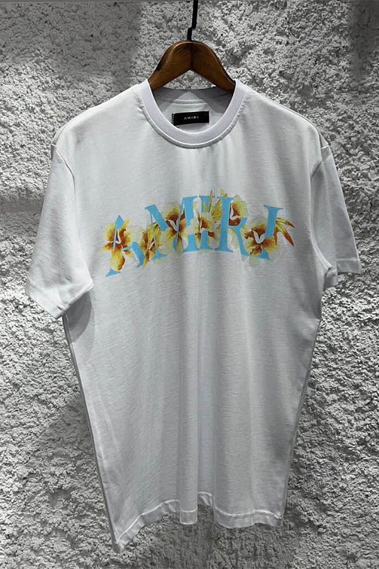 Белая оверсайз футболка Amiri Hibiscus Logo