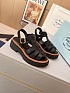 Женские кожаные сандалии на платформе Prada Fisherman