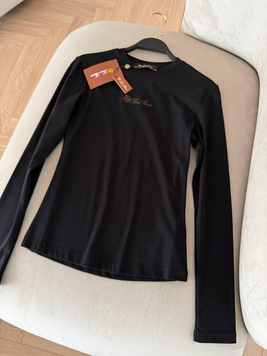 Женский базовый лонгслив Loro Piana Premium - Black