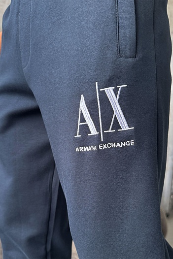 Спортивные штаны Armani Exchange logo-embroidered - Navy   