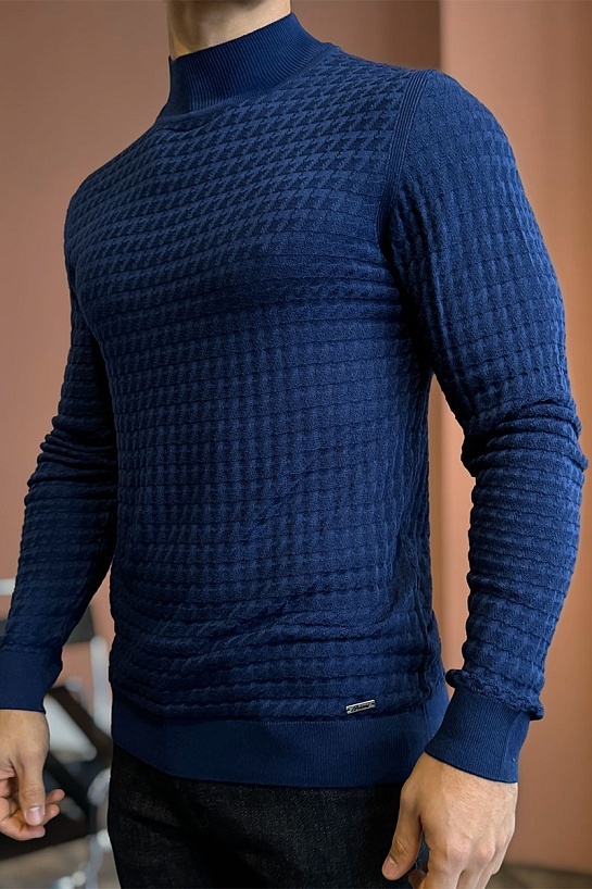 Мужская водолазка Brioni синего цвета