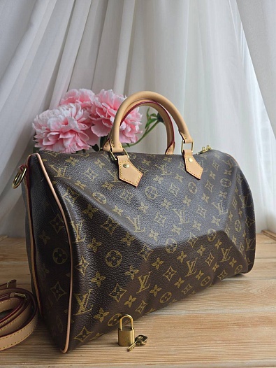 Кожаная сумка Louis Vuitton Speedy Bandouliere 30x20 см   