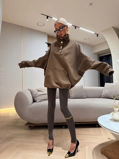 Женская кофта с высоким горлом Schiaparelli premium - Brown   