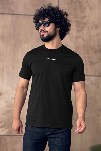 Футболка чёрного цвета Dolce & Gabbana logo-embroidered   