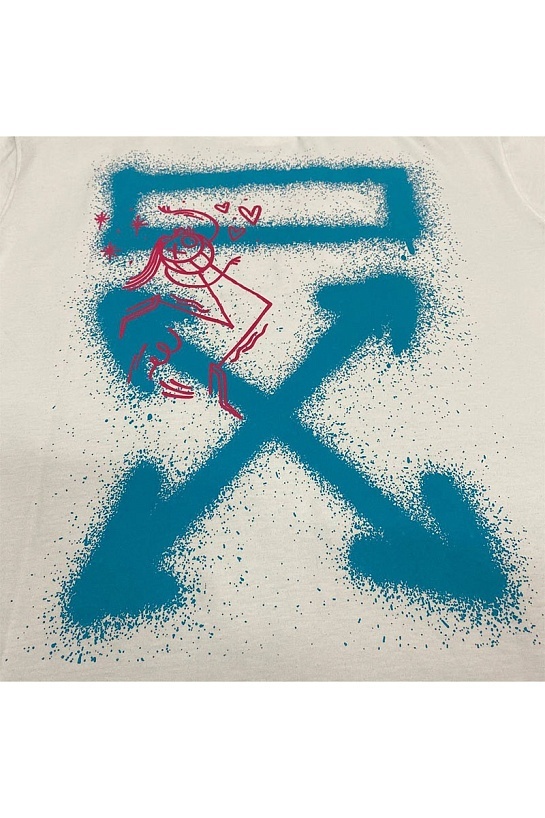 Белая оверсайз футболка Off-White x Andre Saraiva Arrows Spray