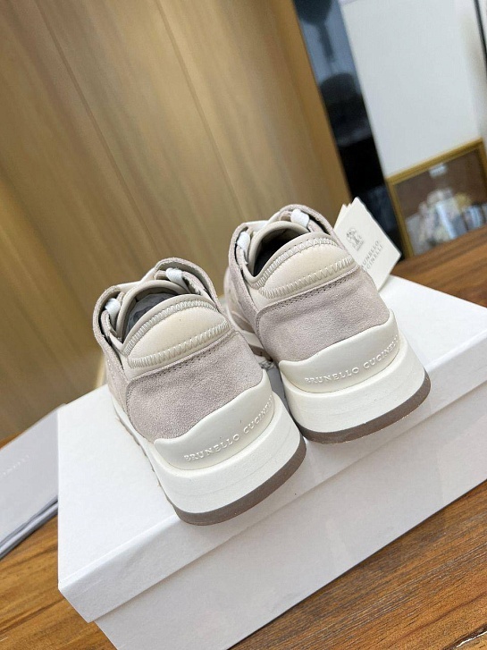 Женские замшевые кроссовки Brunello Cucinelli - Beige