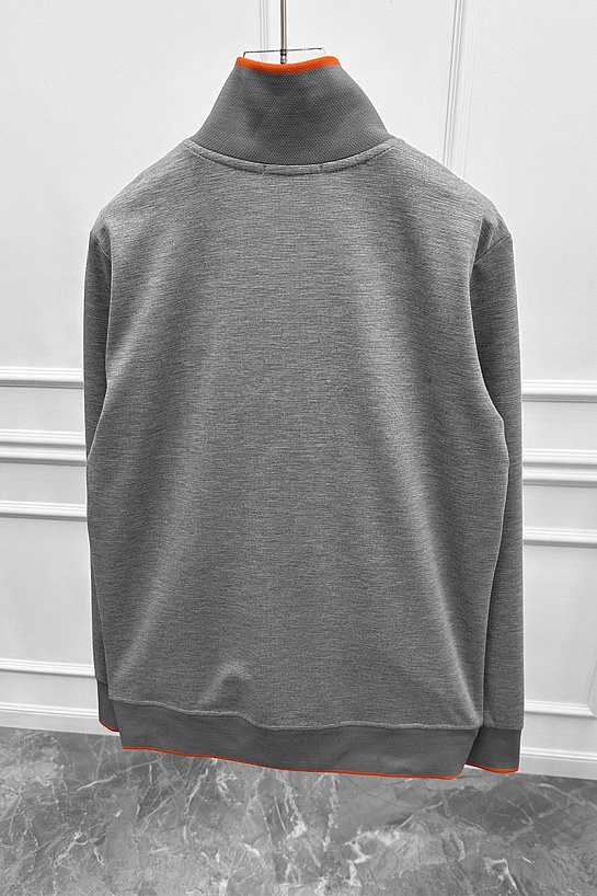 Кофта на молнии Hermes серого цвета