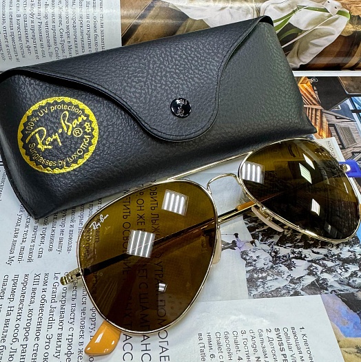 Солнцезащитные очки Ray-Ban Aviator Large Metal - Brown   