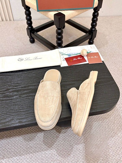 Мужские замшевые шлёпанцы Loro Piana   