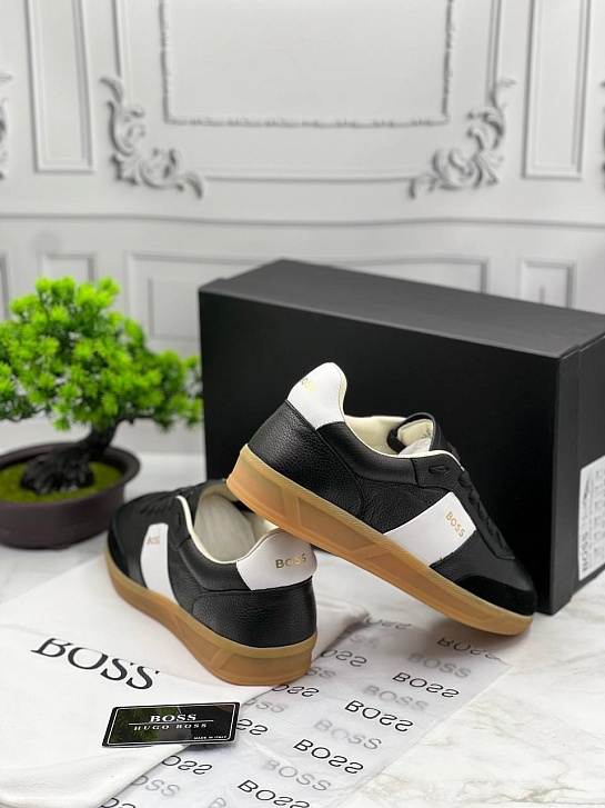Кожаные кроссовки Hugo Boss Brandon Tenn - Black