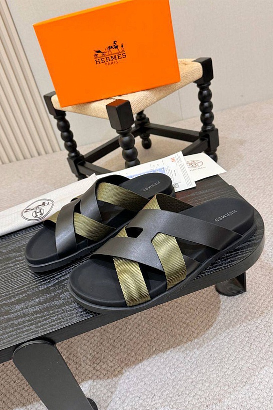 Кожаные шлёпанцы Hermes Kazimir 