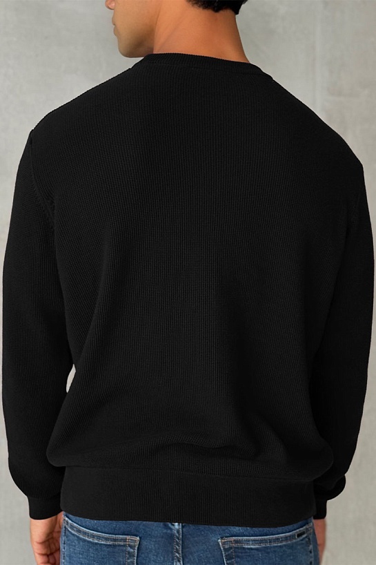 Мужской джемпер чёрного цвета Hugo Boss logo-embroidered