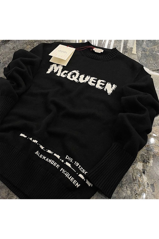 Мужской чёрный свитер Alexander McQueen