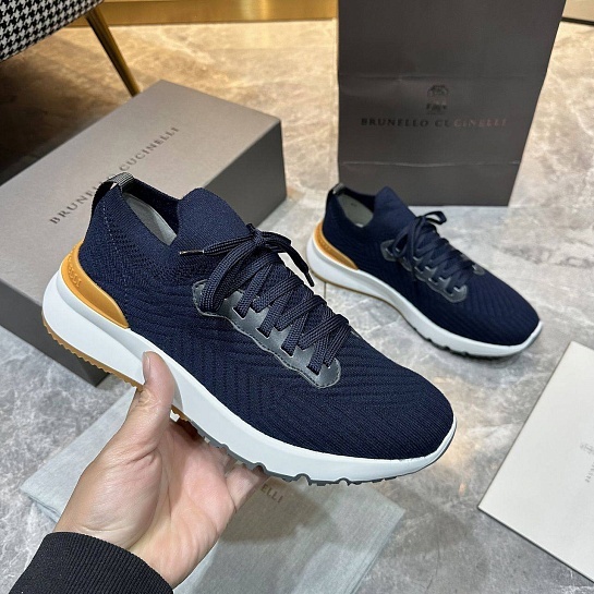 Мужские кроссовки Brunello Cucinelli knitted - Navy