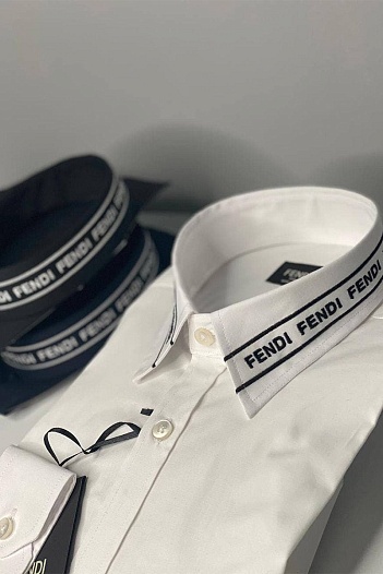 Классическая мужская рубашка Fendi белого цвета   