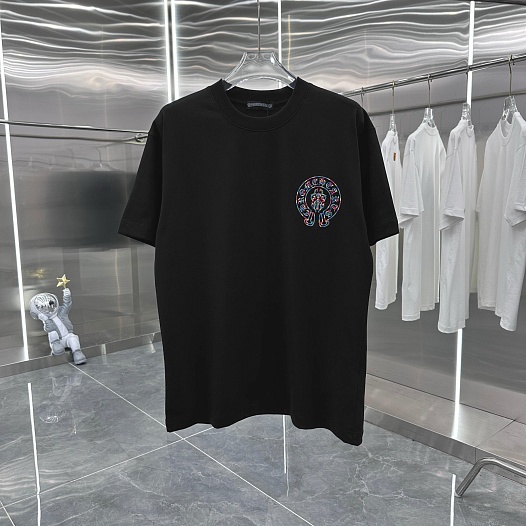 Чёрная оверсайз футболка Chrome Hearts Premium   