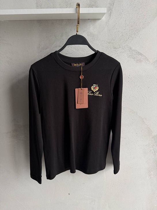 Чёрный женский лонгслив Loro Piana premium