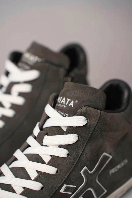 Замшевые кроссовки с мехом Premiata high-top - Brown	