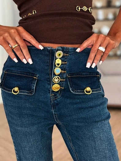 Женские синие джинсы Schiaparelli premium   