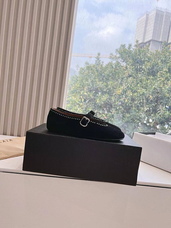 Женские замшевые балетки Alaia Strass Suede premium