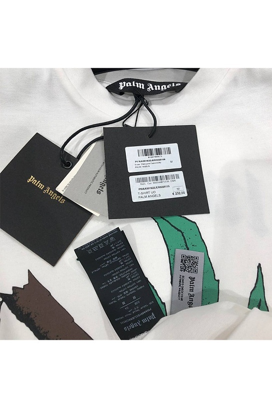 Белая футболка Palm Angels Broken Palm print