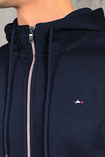 Утеплённая кофта на флисе Paul & Shark тёмно-синего цвета   