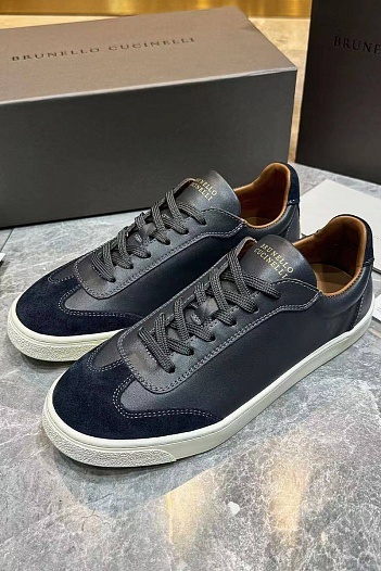 Мужские комбинированные кроссовки Brunello Cucinelli   