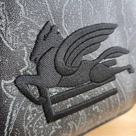 Кожаный рюкзак Etro с узором плейсли 30x24 см   