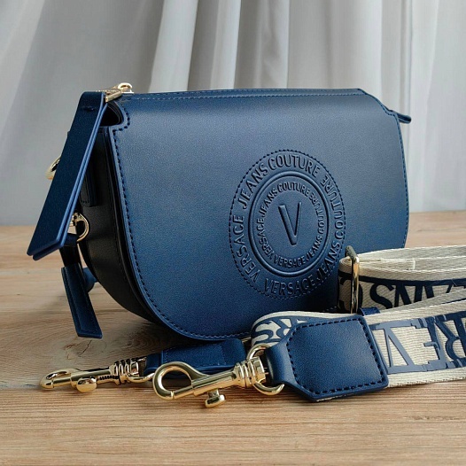 Кожаная сумка Versace Jeans Conture 22x15 см - Blue   