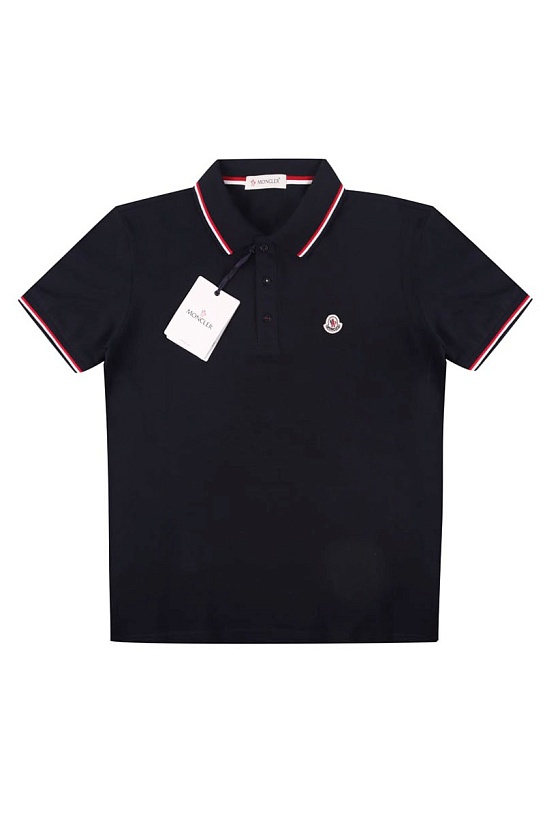 Мужское поло серого цвета Moncler logo-patch