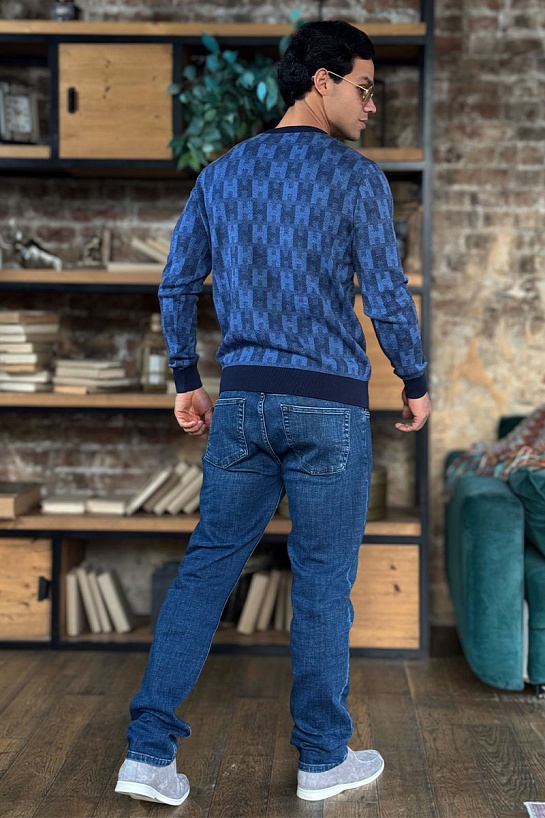 Мужская кофта Hermes синего цвета