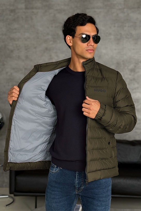 Мужская зелёная куртка Hugo Boss