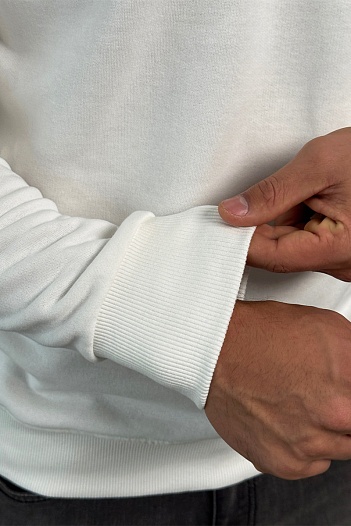 Мужской белый свитшот Prada Linea Rossa logo   