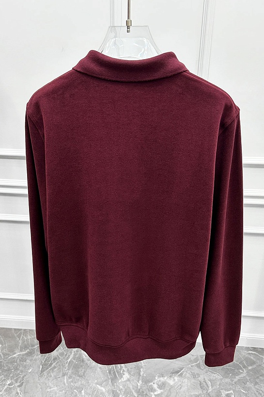 Бордовое поло с длинным рукавом Paul & Shark