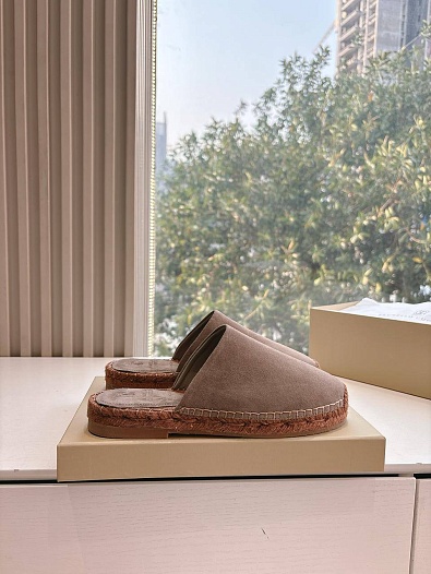 Женские замшевые шлёпанцы Brunello Cucinelli Premium - Brown   